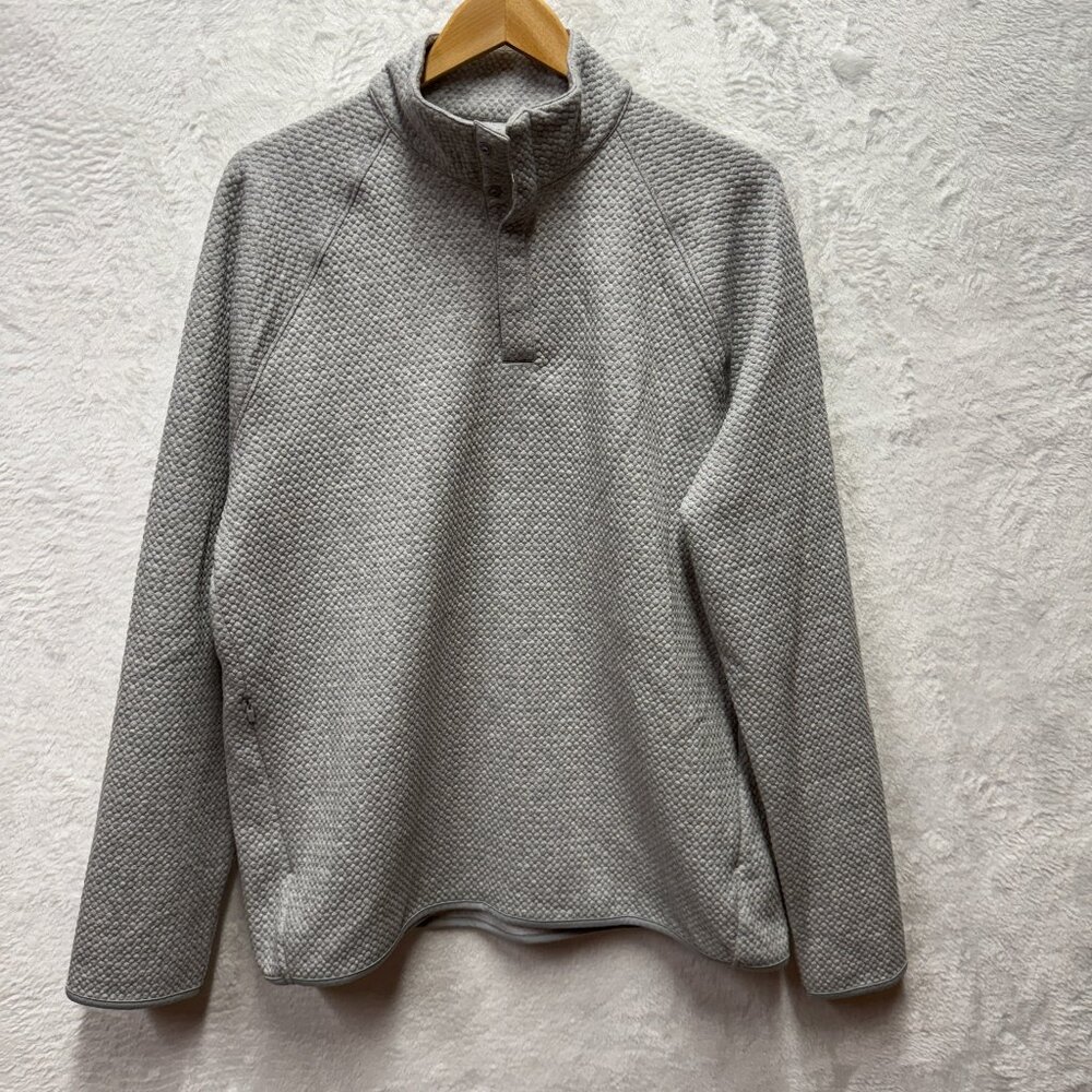 Kohl's FLX Premium Sweatshirt Mens Large Gray Textured Knit Stretch Mock Neck